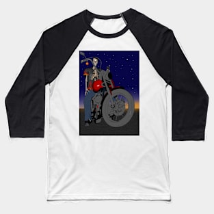 Skeleton Biker Baseball T-Shirt